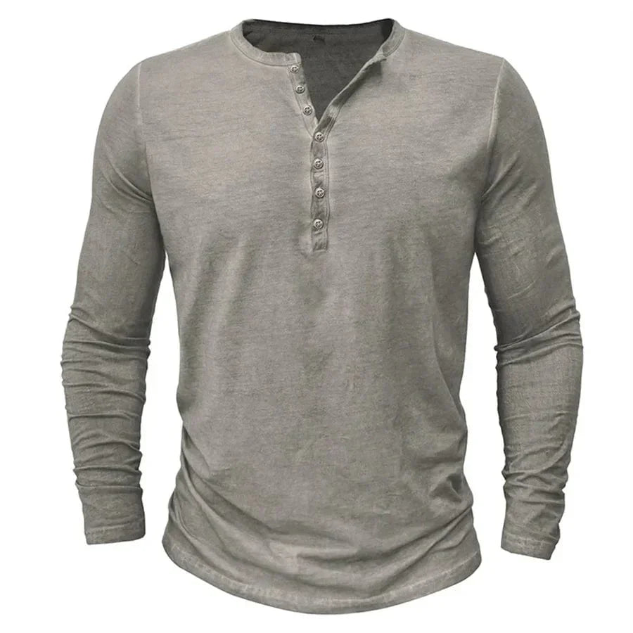 Orin | Long Sleeve Henley Shirt