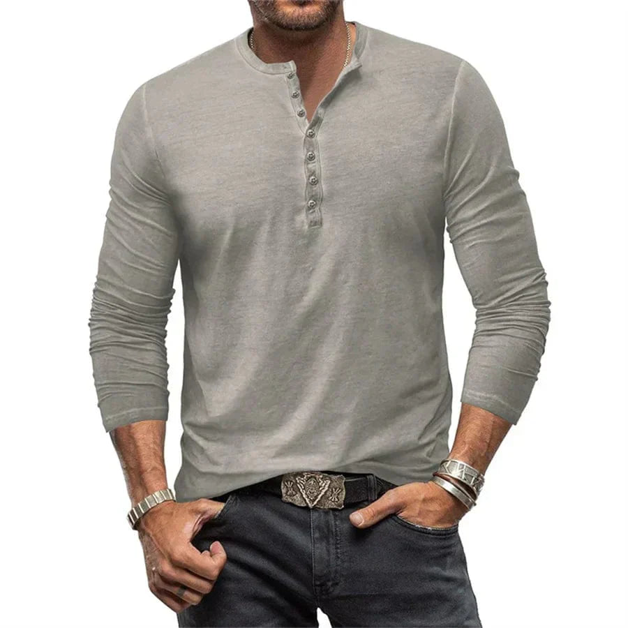 Orin | Long Sleeve Henley Shirt